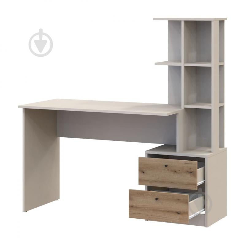 Стіл письмовий Doros Т7 1380х1360х550 мм кашемір/дуб евок прибережний - фото 2