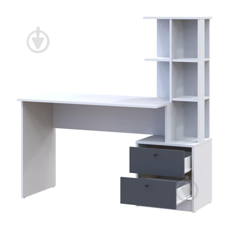 Стол письменный Doros Т7 1380х1360х55 мм белый/графит - фото 2