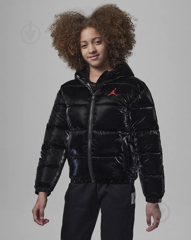 Пуховик для дівчаток демісезонний Nike JDG BOXY FIT PUFFER 45C483-023 р.M чорний - фото 1