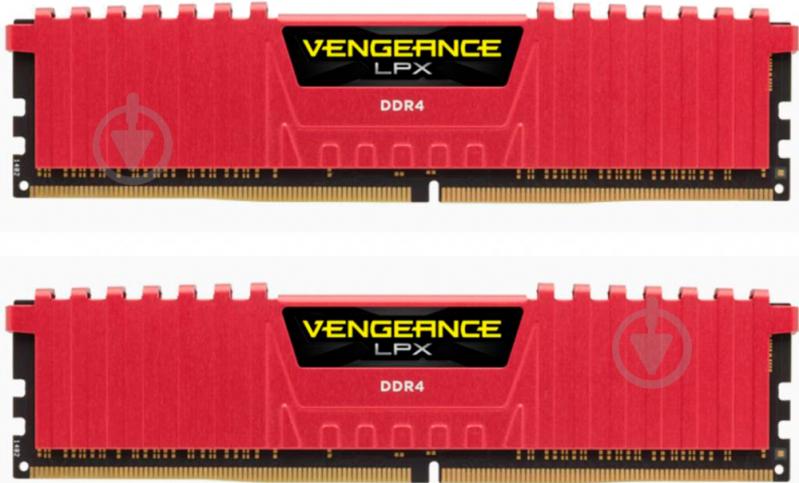 Оперативна пам'ять Corsair DDR4 SDRAM 32 GB (2x16GB) 2400 MHz (CMK32GX4M2A2400C14R) Vengeance LPX Red - фото 1