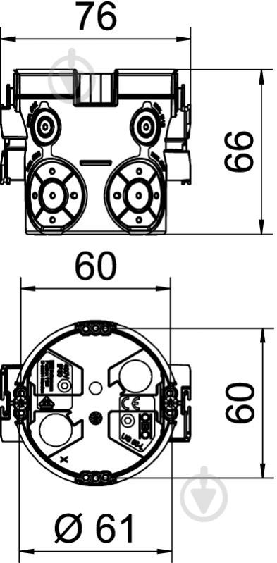 Коробка установча OBO Bettermann UG 66-GS-L для цегляної стіни 61х66 25 шт. поліпропілен 2003709 - фото 3