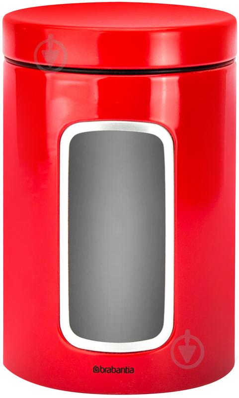 Банка з кришкою Window Canister 1,4 л червоний Brabantia - фото 1