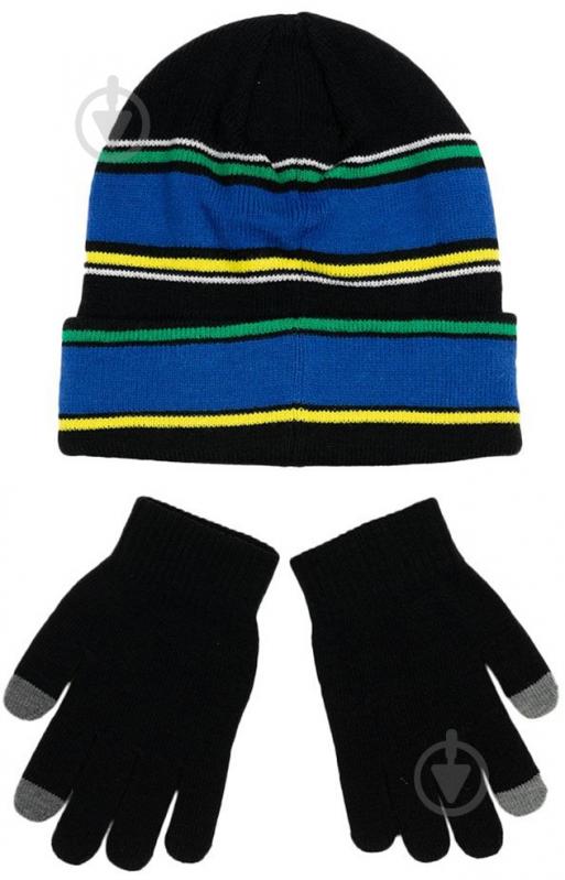 Комплект шапка+перчатки Nike MULTI STRIPE BEANIE SET 9A3047-023 р.one size черный - фото 2