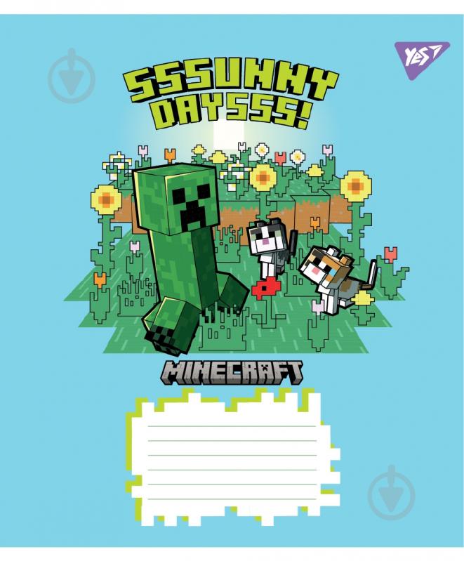 Набір шкільних зошитів Minecraft Flowers 24 аркуші лінія 5 шт. YES - фото 2