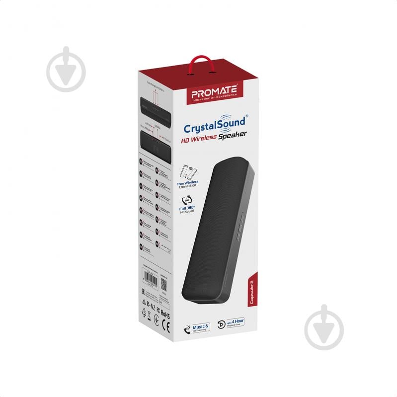 Акустическая система Promate Capsule-2 2.0 black (capsule-2.black) - фото 6