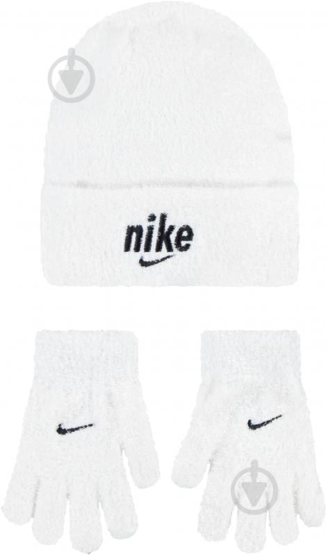 Комплект шапка+рукавички Nike COZY BEANIE AND GLOVE SET 9A3046-782 р.one size білий - фото 1