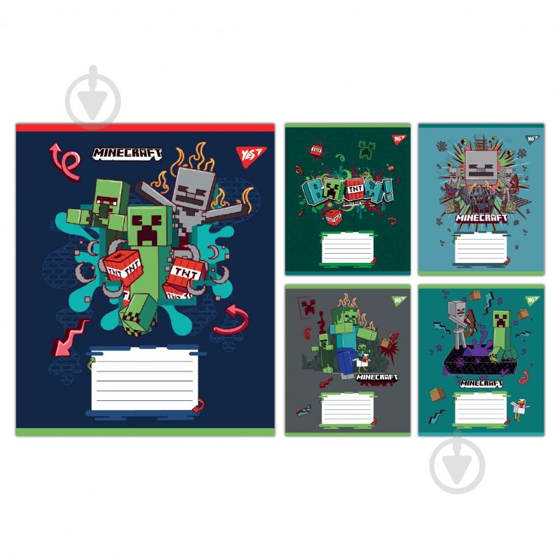 Набор школьных тетрадей Minecraft Heroes 24 листа линия 5 шт. YES - фото 1 Набор школьных тетрадей Minecraft Heroes 24 листа линия 5 шт. YES - фото 1