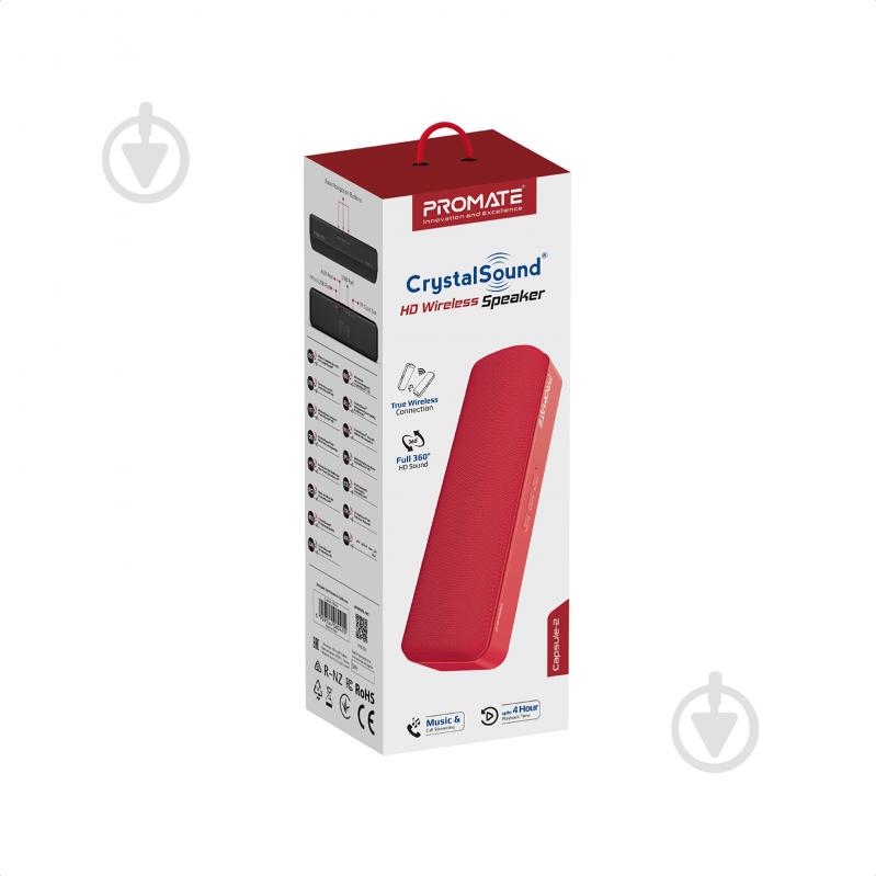 Акустична система Promate Capsule-2 2.0 red (capsule-2.red) - фото 6