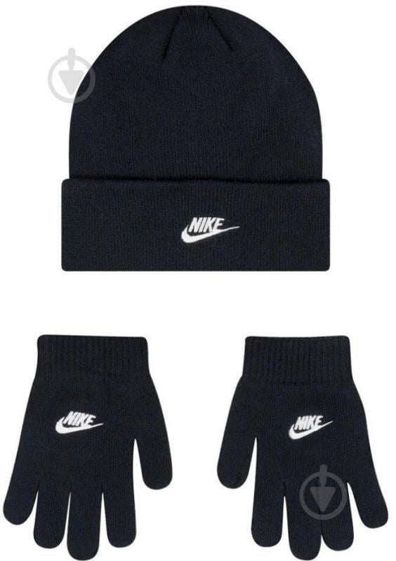 Комплект шапка+перчатки Nike CLUB BEANIE/GLOVE SET 9A2961-023 р.one size черный - фото 1