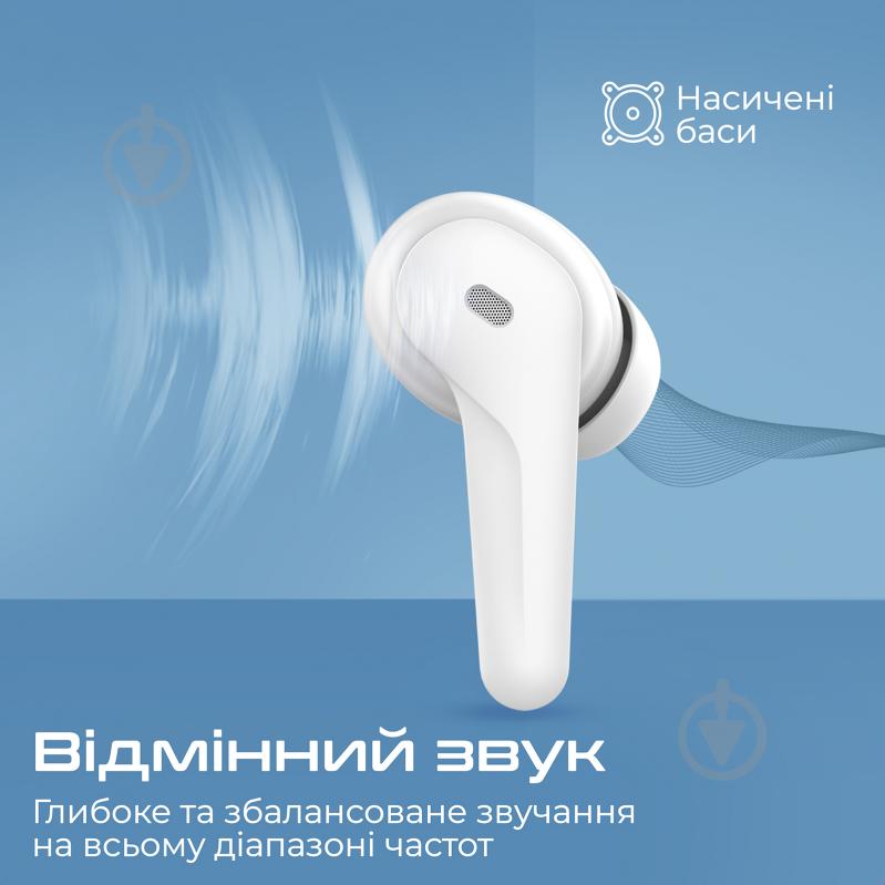 Навушники Promate white (freepods-3.white) - фото 3