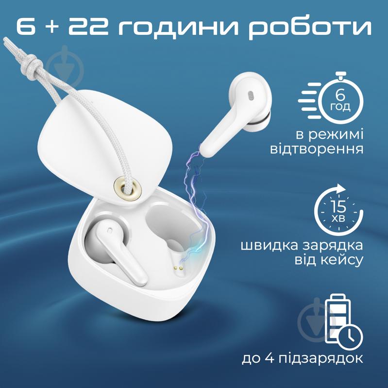 Навушники Promate white (freepods-3.white) - фото 5