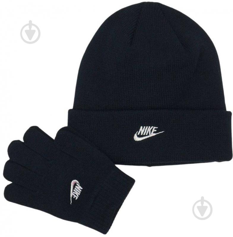 Nike CLUB BEANIE/GLOVE SET 8A2961-023 чорний - фото 1