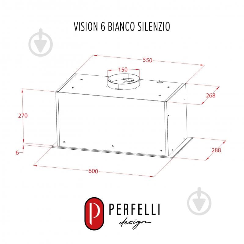 Витяжка Perfelli Design VISION 6 BIANCO SILENZIO - фото 18 Витяжка Perfelli Design VISION 6 BIANCO SILENZIO - фото 18