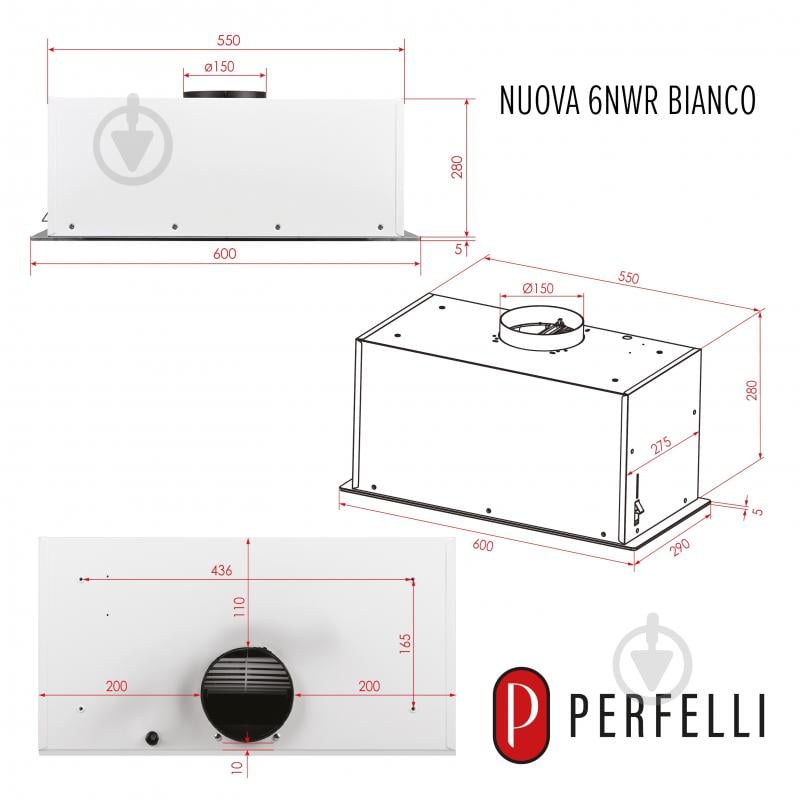 Вытяжка Perfelli NUOVA 6NWR BIANCO - фото 19 Вытяжка Perfelli NUOVA 6NWR BIANCO - фото 19