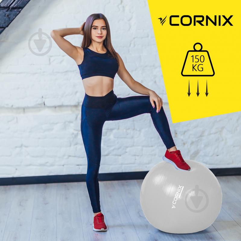 Фітбол Cornix Anti-Burst Silver d55 см XR-0359 - фото 7 Фітбол Cornix Anti-Burst Silver d55 см XR-0359 - фото 7
