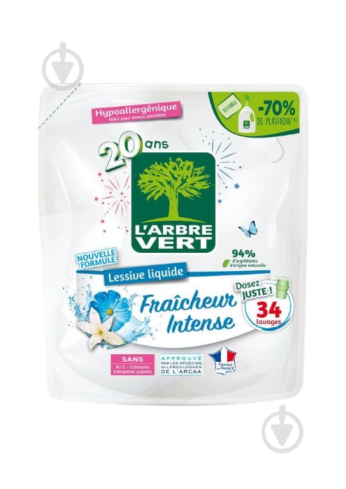 Гель для машинного прання Larbre Vert Інтенсивна свіжість (Запасний блок) 1,53 л - фото 1
