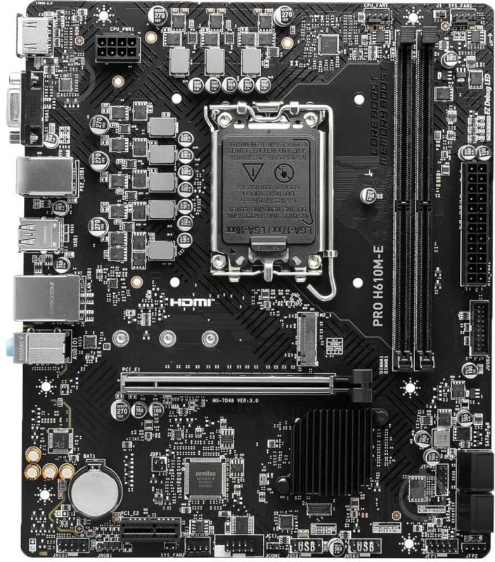 Материнська плата MSI 911-7D48-070 (Socket 1700, Intel H610, micro ATX) - фото 2 Материнська плата MSI 911-7D48-070 (Socket 1700, Intel H610, micro ATX) - фото 2