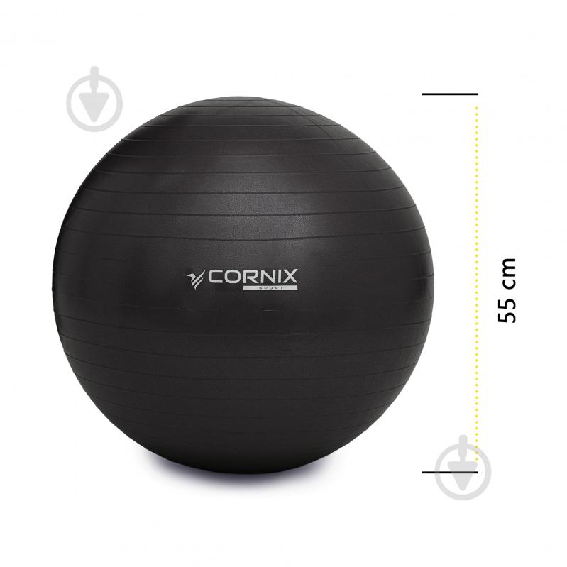 М'яч для фітнесу Cornix Anti-Burst Black d55 см XR-0014 - фото 8 М'яч для фітнесу Cornix Anti-Burst Black d55 см XR-0014 - фото 8