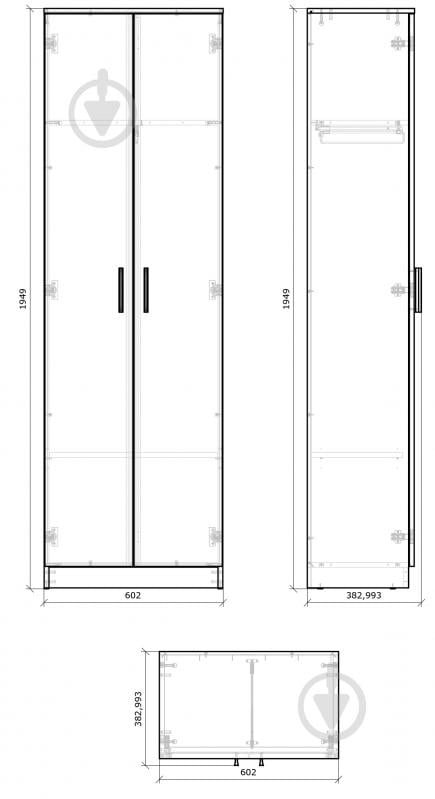 УЦІНКА! Шафа для одягу Грейд 2д Оптимал дуб сонома (УЦ №2851) - фото 3 УЦІНКА! Шафа для одягу Грейд 2д Оптимал дуб сонома (УЦ №2851) - фото 3