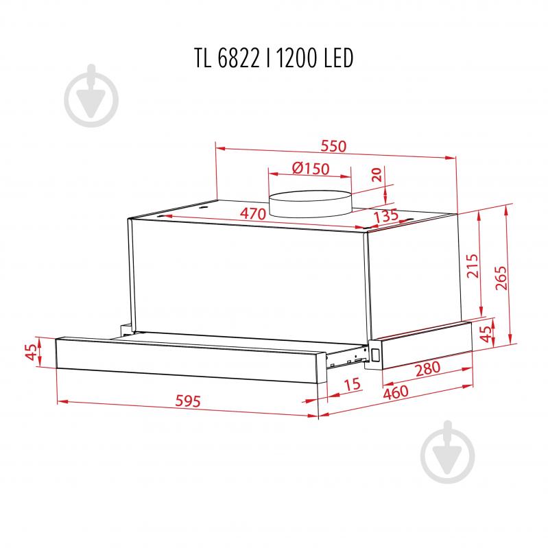 Вытяжка Perfelli TL 6822 I 1200 LED - фото 12 Вытяжка Perfelli TL 6822 I 1200 LED - фото 12