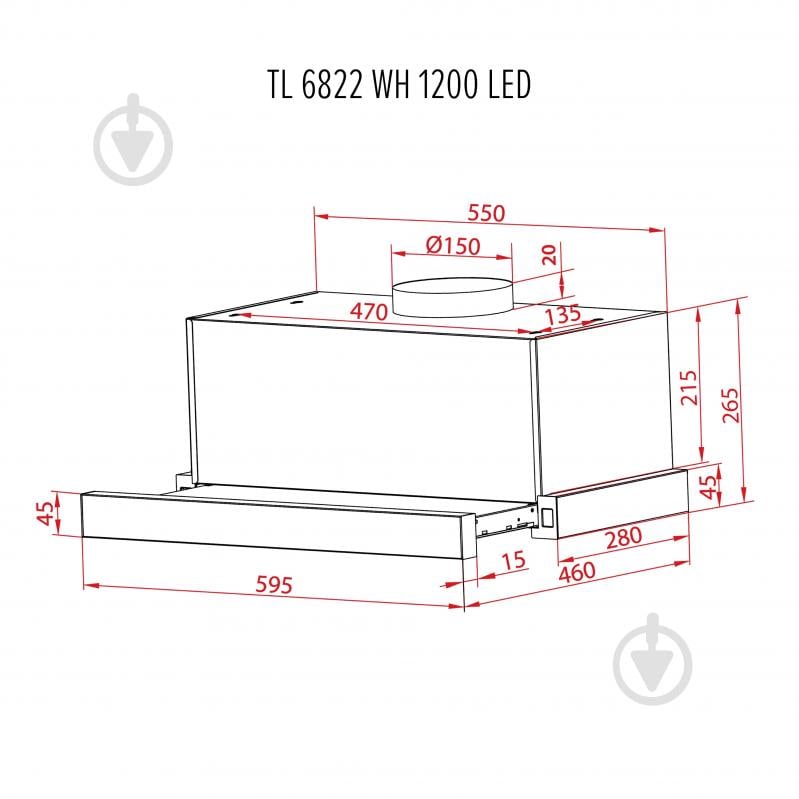 Вытяжка Perfelli TL 6822 WH 1200 LED - фото 12