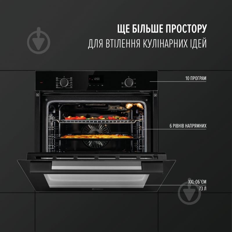 Духовой шкаф Perfelli PERLA 6D10I NERO - фото 2 Духовой шкаф Perfelli PERLA 6D10I NERO - фото 2