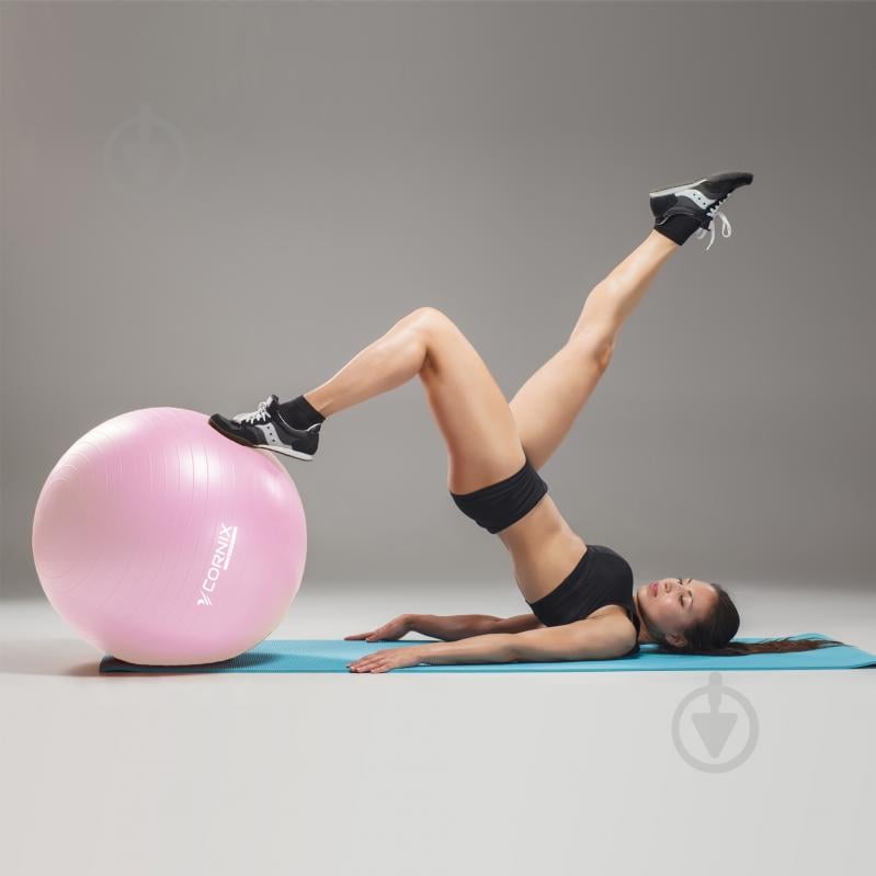 М'яч для фітнесу Cornix Anti-Burst Light Pink d65 см XR-0364 - фото 3 М'яч для фітнесу Cornix Anti-Burst Light Pink d65 см XR-0364 - фото 3