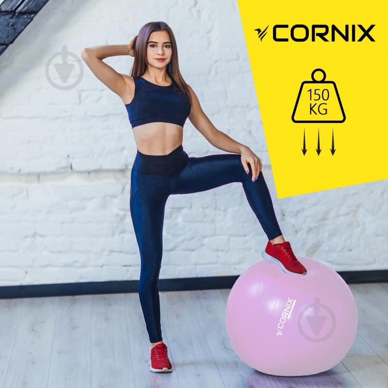 М'яч для фітнесу Cornix Anti-Burst Light Pink d65 см XR-0364 - фото 4 М'яч для фітнесу Cornix Anti-Burst Light Pink d65 см XR-0364 - фото 4