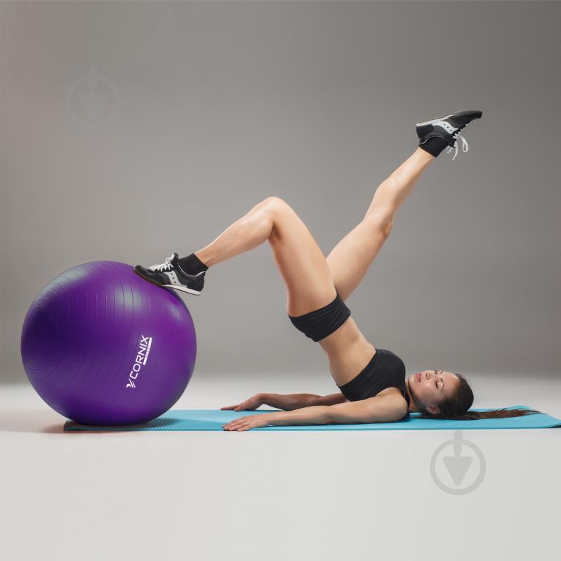 М'яч для фітнесу Cornix Anti-Burst Violet d65 см XR-0022 - фото 4 М'яч для фітнесу Cornix Anti-Burst Violet d65 см XR-0022 - фото 4