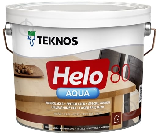 Лак Helo AQUA 80 TEKNOS глянець 0,9 л безбарвний - фото 2