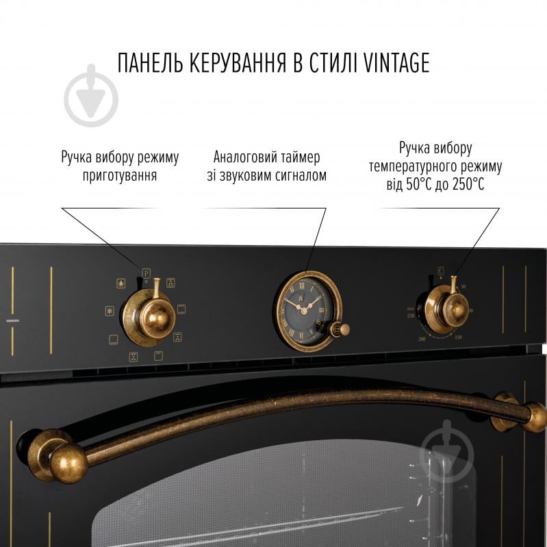 Духовой шкаф Perfelli VINTAGE 6A8N NERO - фото 4