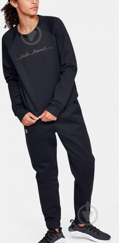 Свитшот Under Armour RECOVERY FLEECE SCRIPT CREW 1344169-001 р. S черный - фото 3