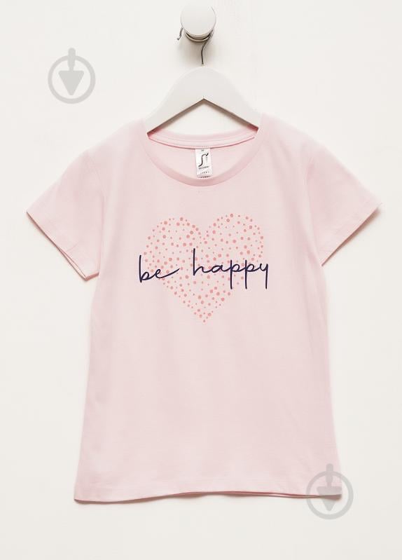 Футболка для девочек Sol's Cherry Be Happy р.134–140 бледно-розовый 11981137/1810A - фото 1