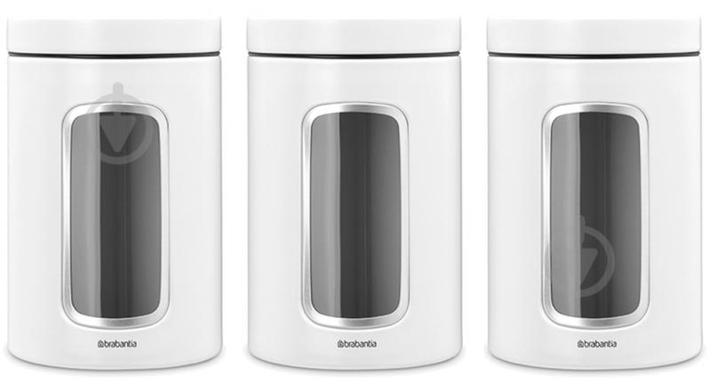 Набор банок для сыпучих Window Canister 1,4 л 3 шт. белый Brabantia - фото 1