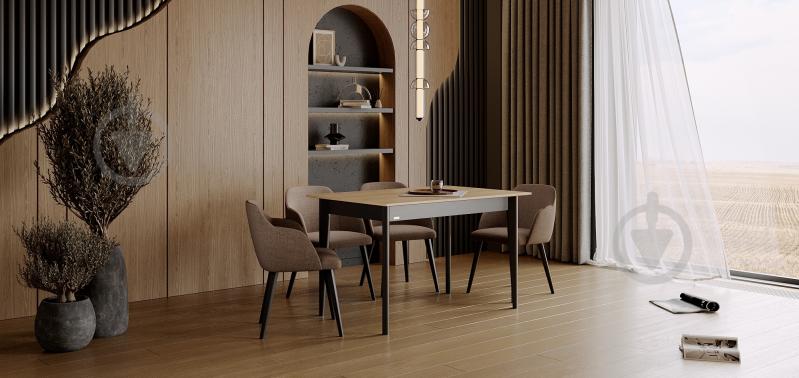 Стол обеденный SOFALINO BOSCO 1200(1200)x800x750мм натуральный/черный - фото 5 Стол обеденный SOFALINO BOSCO 1200(1200)x800x750мм натуральный/черный - фото 5