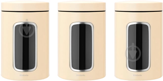 Набор банок для сыпучих Window Canister 1,4 л 3 шт. бежевый Brabantia - фото 1