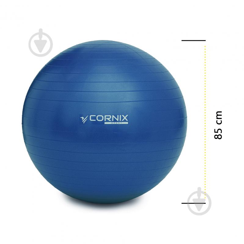 М'яч для фітнесу Cornix Anti-Burst Blue d85 см XR-0249 - фото 12 М'яч для фітнесу Cornix Anti-Burst Blue d85 см XR-0249 - фото 12