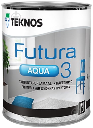 Грунт-эмаль TEKNOS Futura AQUA PRIMER база 1 мат 0,9 л - фото 2