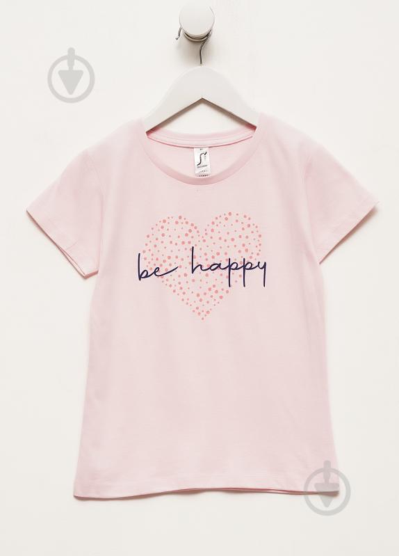 Футболка для девочек Sol's Cherry Be Happy р.98–104 бледно-розовый 11981137/1804A - фото 1