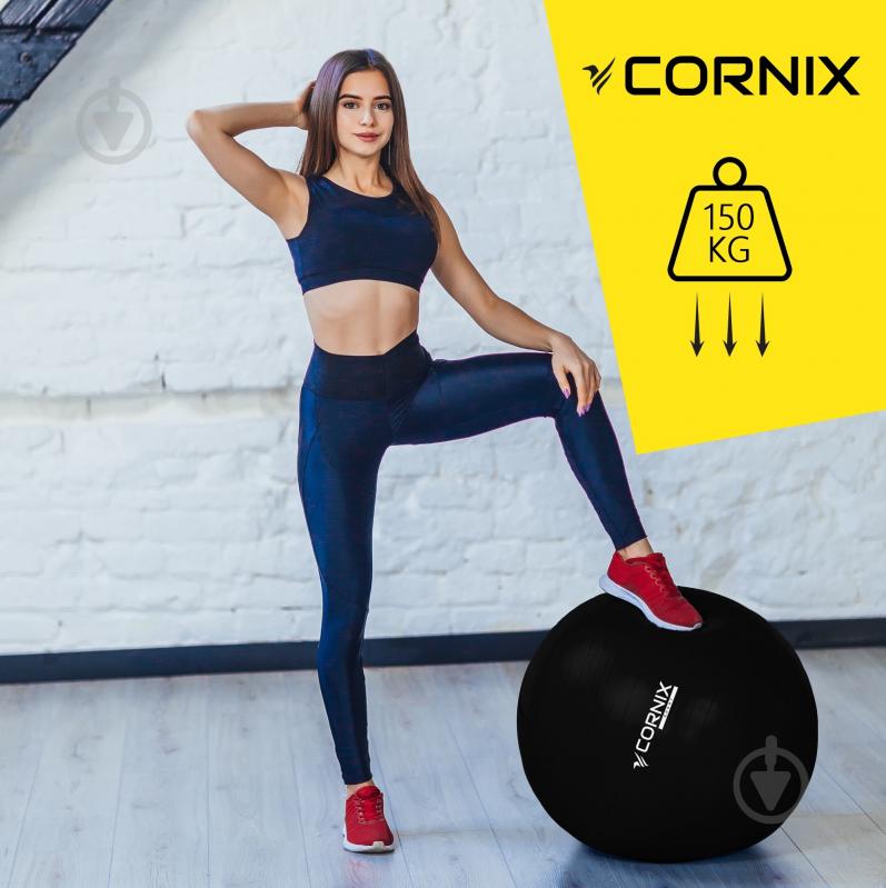 М'яч для фітнесу Cornix Anti-Burst Black d85 см XR-0260 - фото 6 М'яч для фітнесу Cornix Anti-Burst Black d85 см XR-0260 - фото 6