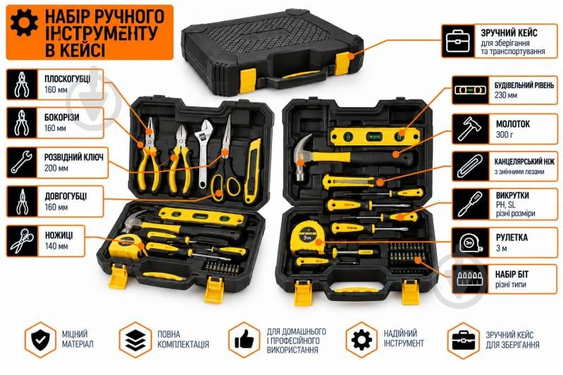 Набір ручного інструменту Stanley 28 шт. STHT78050-1 - фото 4 Набір ручного інструменту Stanley 28 шт. STHT78050-1 - фото 4