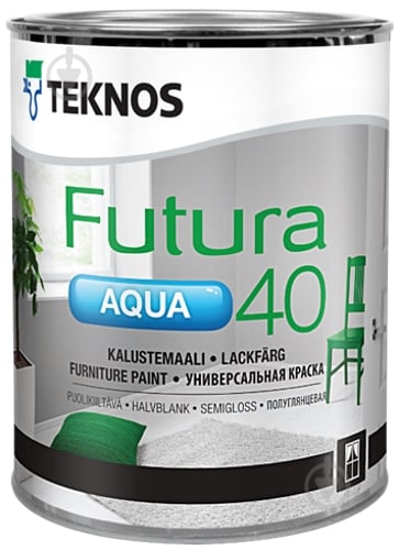 Емаль TEKNOS Futura AQUA 40 напівглянець 0,9 л - фото 2