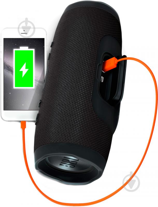 Портативна колонка JBL Charge 3 2.0 black (JBLCHARGE3BLKEU) - фото 3