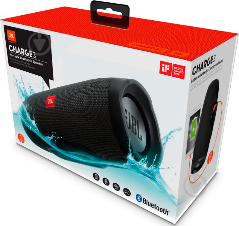 Портативна колонка JBL Charge 3 2.0 black (JBLCHARGE3BLKEU) - фото 6