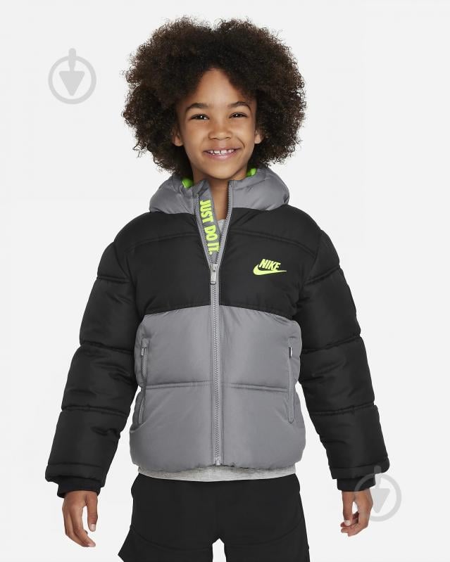 Пуховик для хлопчиків демісезонний Nike COL BLOCK PUFFER 86K910-023 р.5 чорний - фото 1