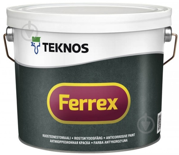 Емаль TEKNOS Ferrex сіра мат 1 л - фото 1