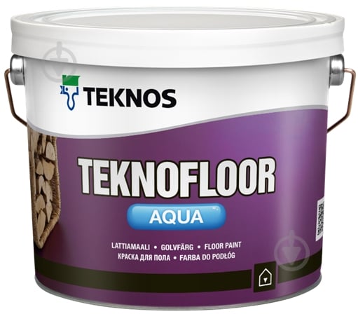 Емаль TEKNOS TEKNOFLOOR AQUA база 1 напівглянець 2,7 л - фото 1