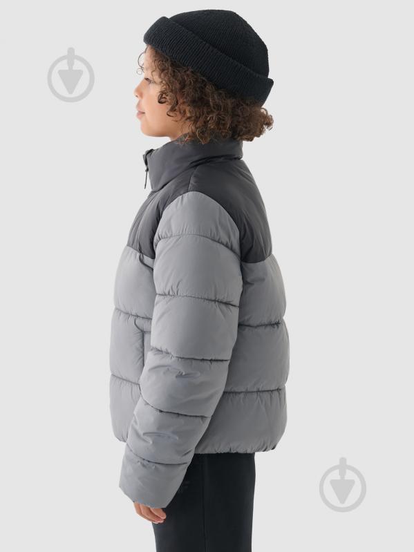 Пуховик для хлопчиків зимовий 4F DOWN JACKET M461 4FJWAW24TDJAM461-25S р.140 сірий - фото 2