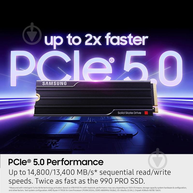 SSD-накопитель Samsung 9100PRO + радиатор 1000GB M.2 PCI Express 5.0 x4 V-NAND (MZ-VAP1T0CW) - фото 3