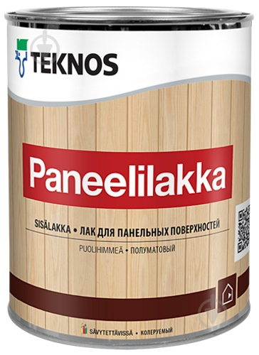 Лак панельний PANEELILAKKA TEKNOS полумат 0,9 л бесцветный - фото 1